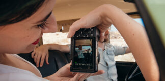 Capturing images with the Sony ZV-E10 II in upright orientation.
