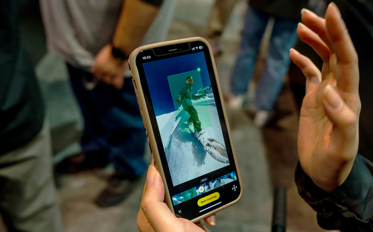 Insta360 app showing how to track a subject at CES 2025.